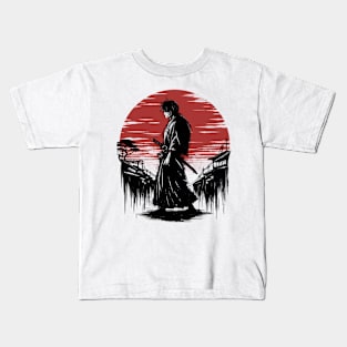 Walking in the red moon Kids T-Shirt